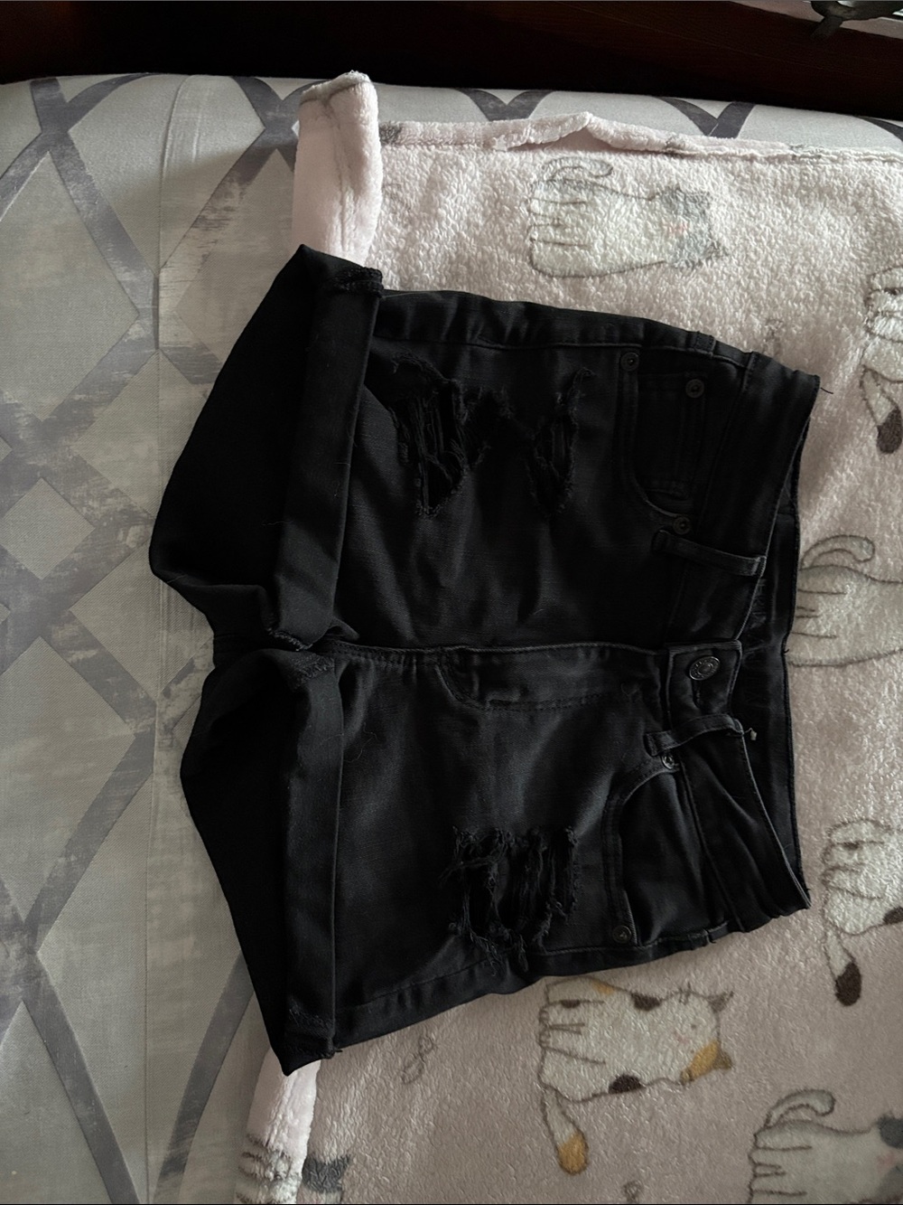 Black Distressed High-Rise Women’s Shorts